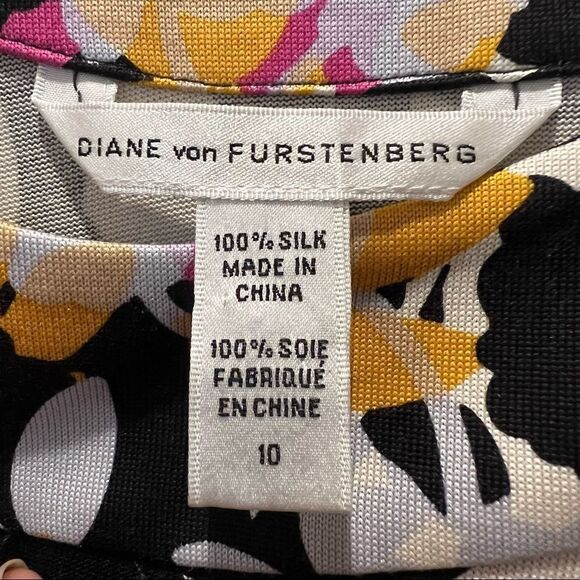 Diane Von Furstenberg 100% Silk Floral Dress size 10 - Picture 6 of 7